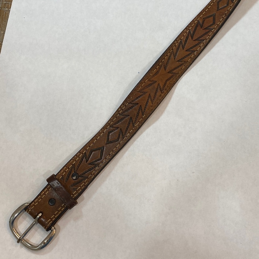 Wright vintage leather‎ tooled belt